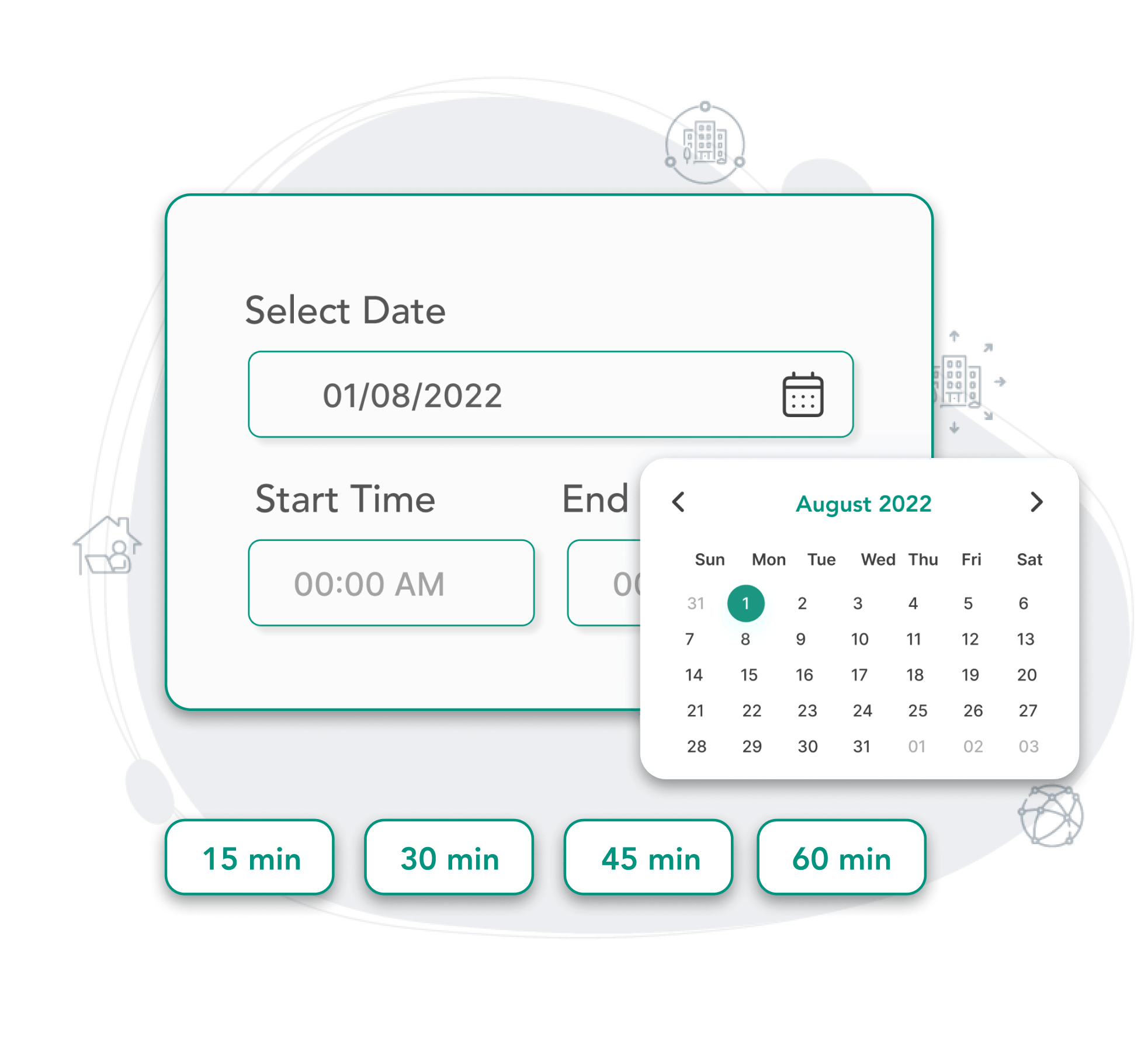 Select meeting duration, time & date